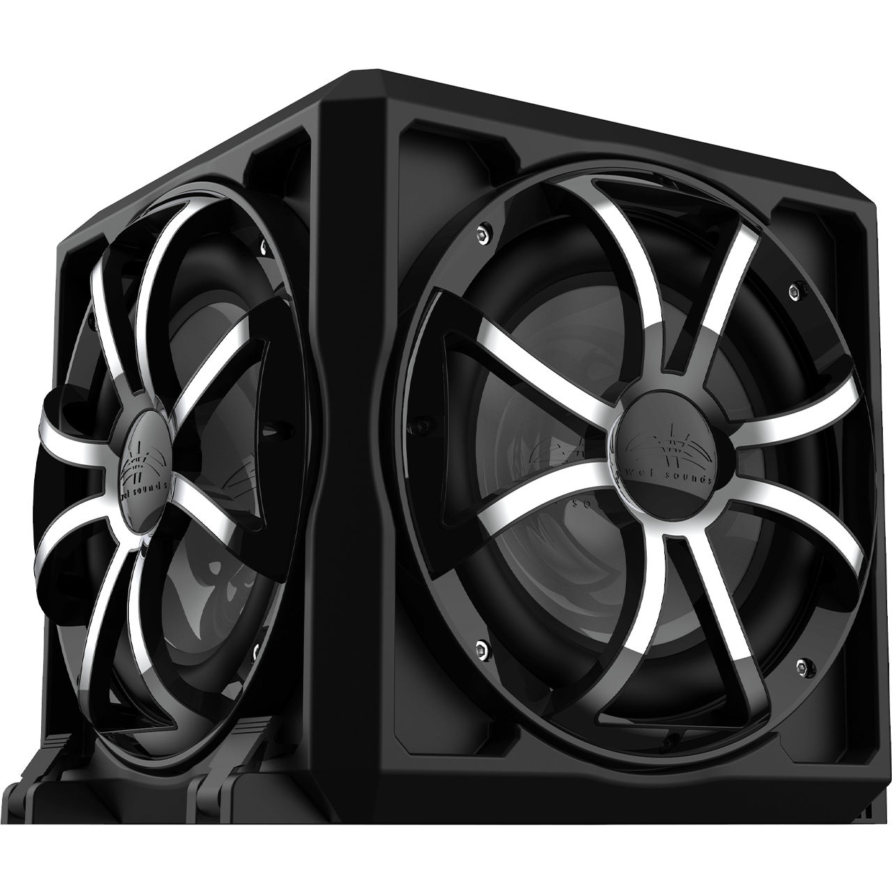 Wet Sounds Revo 12 PSE Revo Series sealed marine subwoofer enclosure with 12" 4-ohm subwoofer and 12" passive speaker