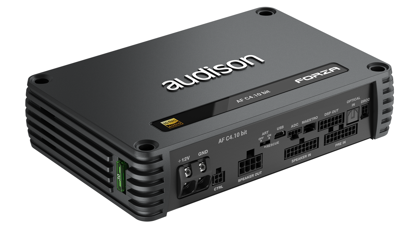 Audison AF C4.10 bit DSP Amplifier | 600 W | 10 CH DSP + 4 x 150 W @ 2 ohm | D-class Fully Bridgeable