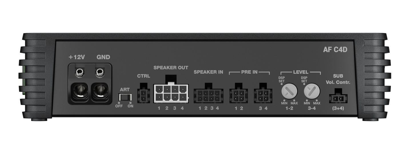 Audison AF C4D Amplifier | 600 W total power | 4 x 150 W @ 2ohm | D-class Fully Bridgeable