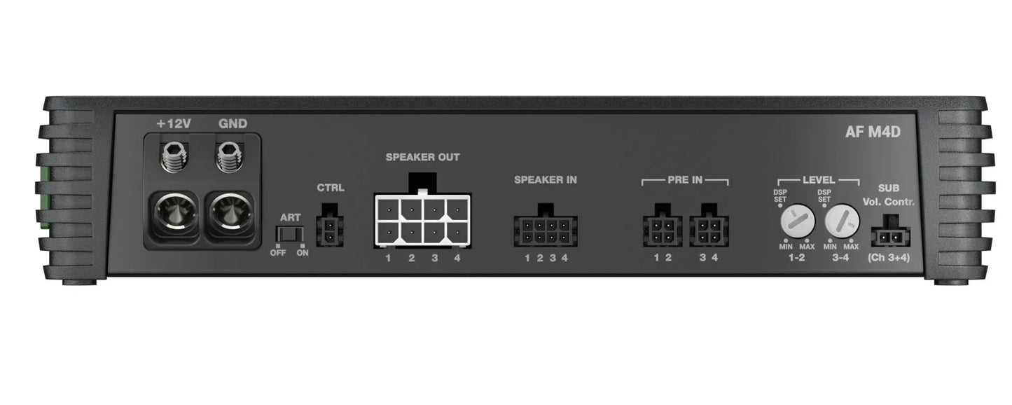 Audison AF M4D Amplifier | 1040 W total power | 4 x 260 W @ 2ohm | D-class Fully Bridgeable