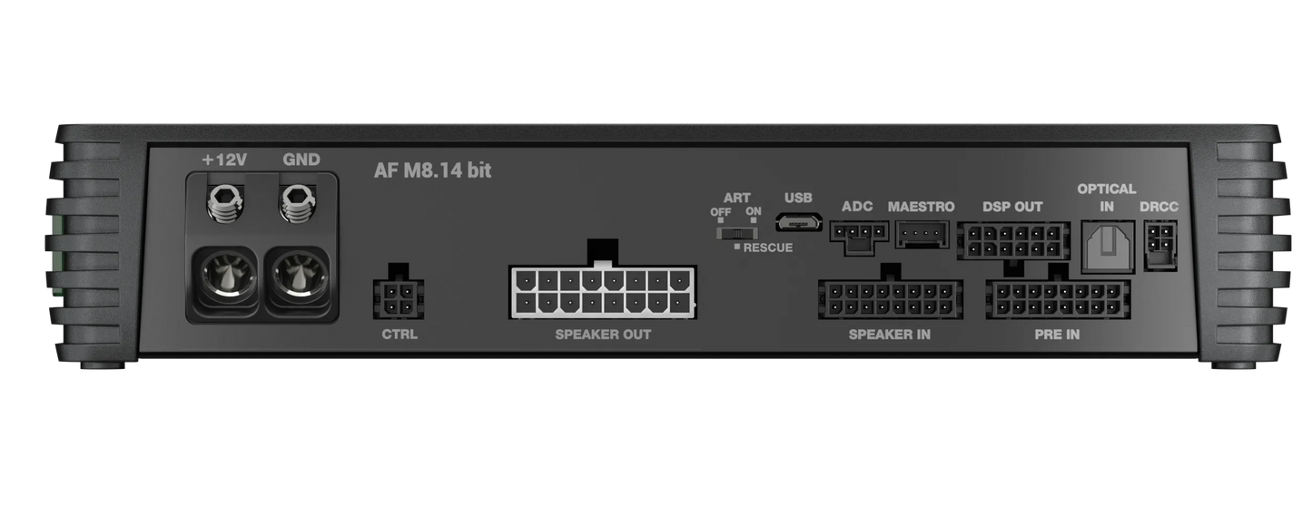 Audison AF M8.14 bit DSP Amplifier | 1120 W | 14 CH DSP + 8 x 140 W @ 2 ohm | D-class Fully Bridgeable