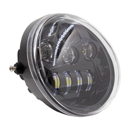 Saddle Tramp BC-HDHLR1 Oblong Oval Motorcycle Light w/Black Front Face 7" - 8 LED
