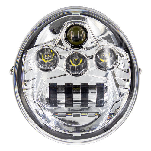 Saddle Tramp BC-HDHLR2 7 In 8 LED Oblong Oval Motorcycle Light - Chrome Front Face