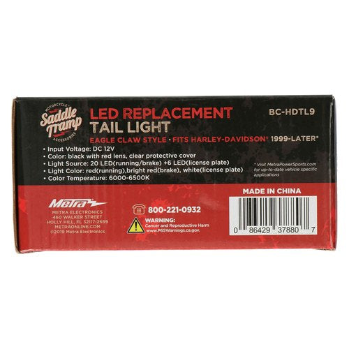 Saddle Tramp BC-HDTL9 LED Replacement Taillights Smoke Lens Harley-Davidson 1999-Up