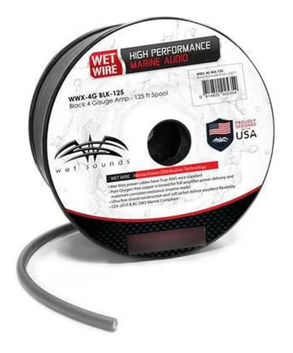 Wet Sounds WWX-4G RED-125 125 ft Spool Red Frosted 4 TRUE AWG Gauge Amp Wire