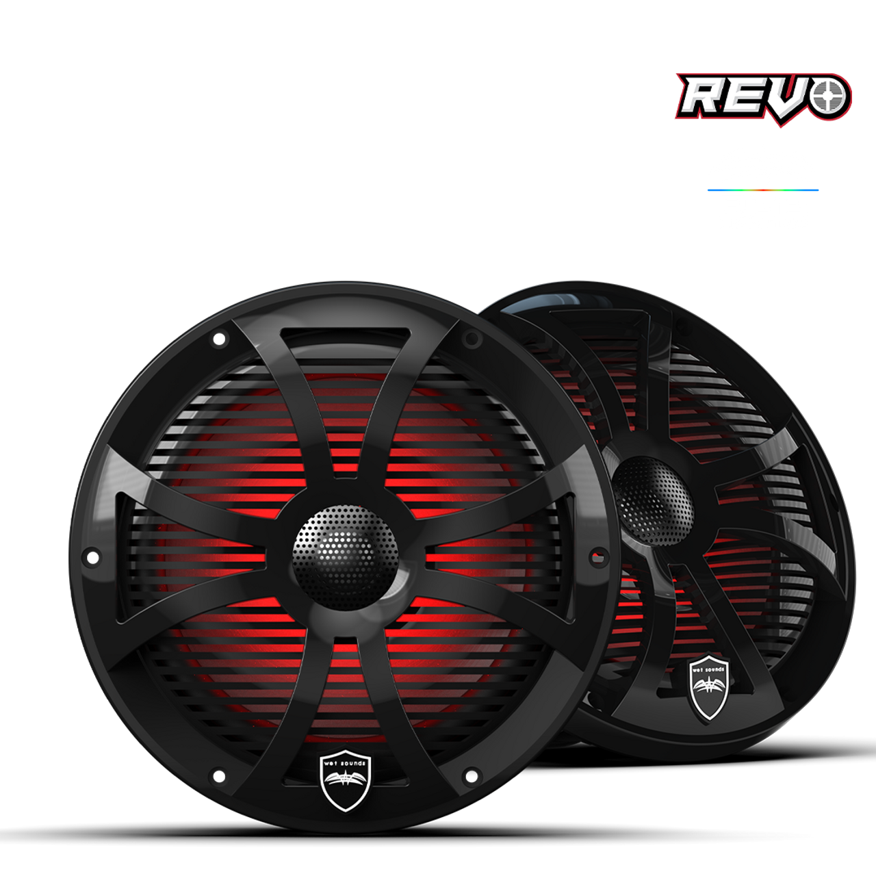 Wet Sounds REVO 8 SW-B V3 | REVO Series 8-inch High-Output Component Style Coaxial Speakers w/ RGB Grilles