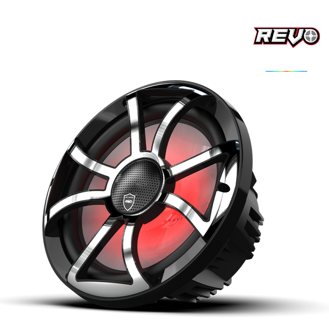 Wet Sounds REVO CX-10 XS-B-SS S2 | REVO Series 10-inch High-Output Component Style Coaxial Speakers w/ RGB Grilles