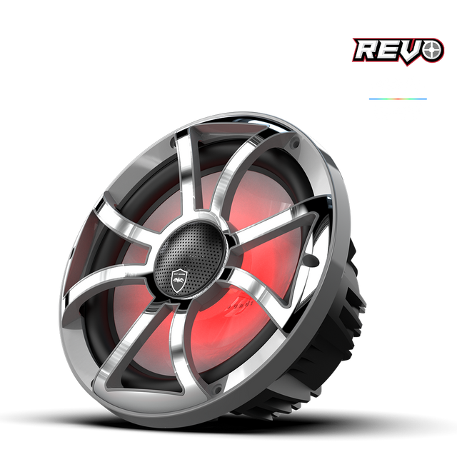 Wet Sounds REVO CX-10 XS-B-SS S2 | REVO Series 10-inch High-Output Component Style Coaxial Speakers w/ RGB Grilles