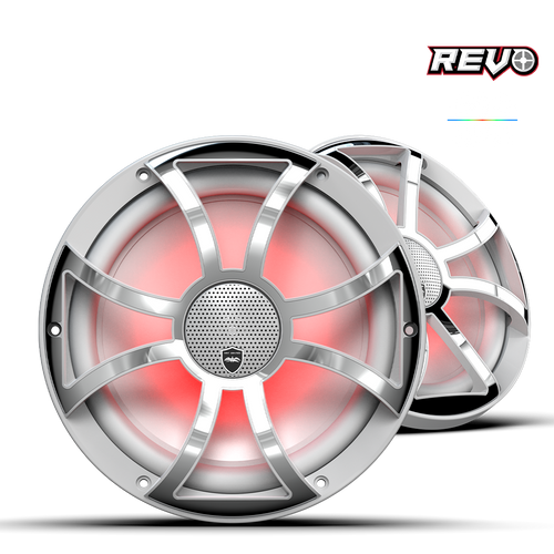 Wet Sounds REVO CX-10 XS-B-SS S2 | REVO Series 10-inch High-Output Component Style Coaxial Speakers w/ RGB Grilles