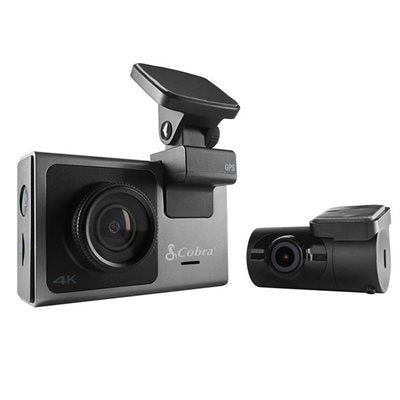 Cobra SC 400D Ultra HD 4K dash camera/rear-view camera package with built-in Alexa and Bluetooth®