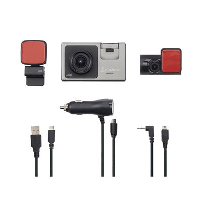 Cobra SC 400D Ultra HD 4K dash camera/rear-view camera package with built-in Alexa and Bluetooth®