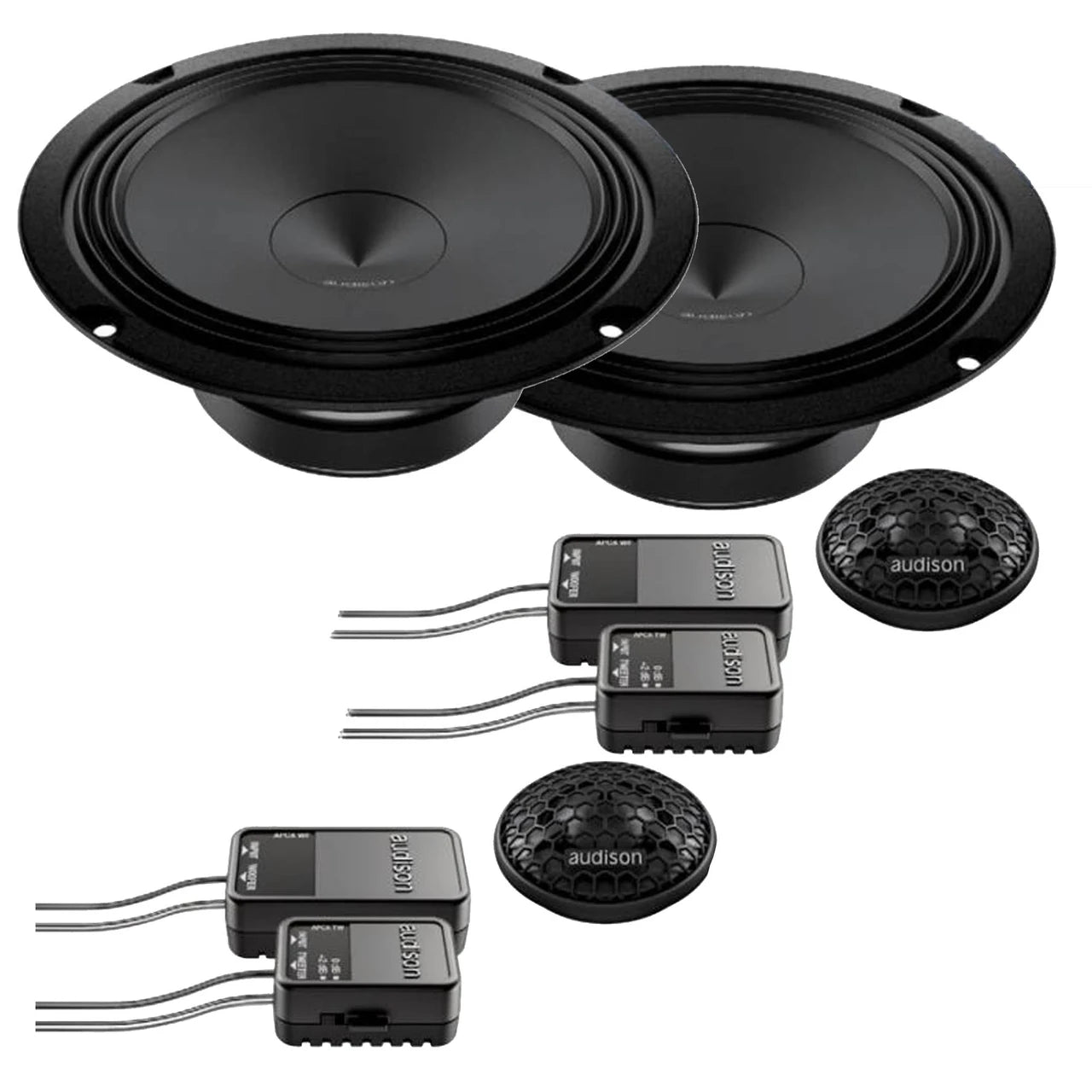 Audison APK 165 Ω2 Prima Series 6.5" 2-Way Component Speaker Set; AP 1 + AP 6.5 2Ω + Grilles