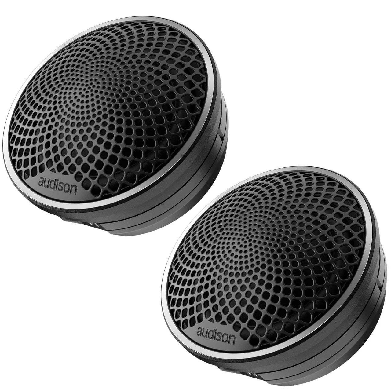 Audison AV 1.1 II Set 1.1 in. (28mm) Tweeters include OEM mounting hardware and Grilles