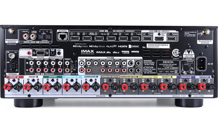 Denon AVR-X3800H 9.4-channel home theater receiver with Dolby Atmos®, Bluetooth®, Apple AirPlay® 2, and Amazon Alexa compatibility