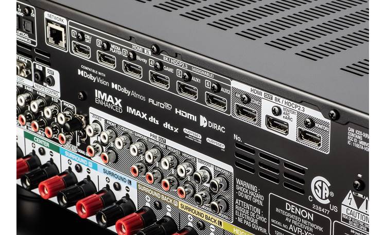 Denon AVR-X3800H 9.4-channel home theater receiver with Dolby Atmos®, Bluetooth®, Apple AirPlay® 2, and Amazon Alexa compatibility