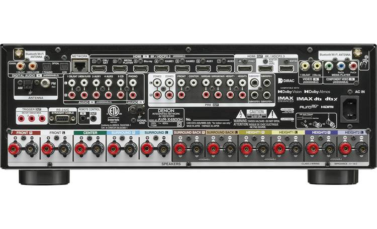 Denon AVR-X4800H 9.4-channel home theater receiver with Dolby Atmos®, Bluetooth®, Apple AirPlay® 2, and Amazon Alexa compatibility
