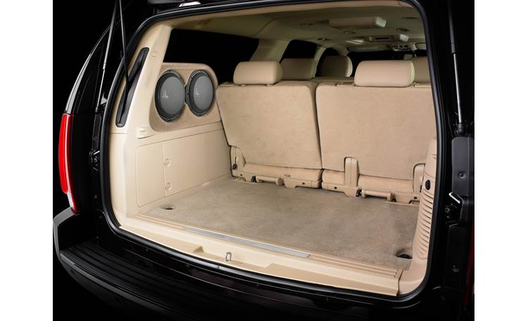 JL Audio Stealthbox® Custom-fit fiberglass enclosure with two 10W1 v3-4 subwoofers — fits select 2007-14 Suburban, Yukon, and Escalade models