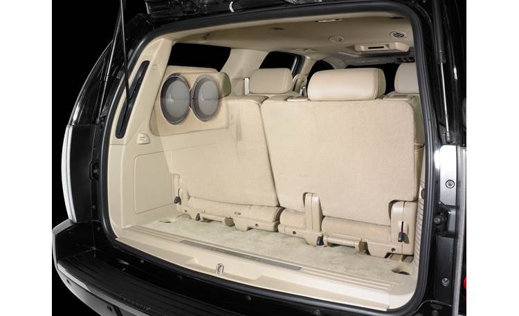 JL Audio Stealthbox® Custom-fit fiberglass enclosure with two 10" W1v3 subs — fits select 2007-14 GM regular wheelbase SUVs with the power liftgate option