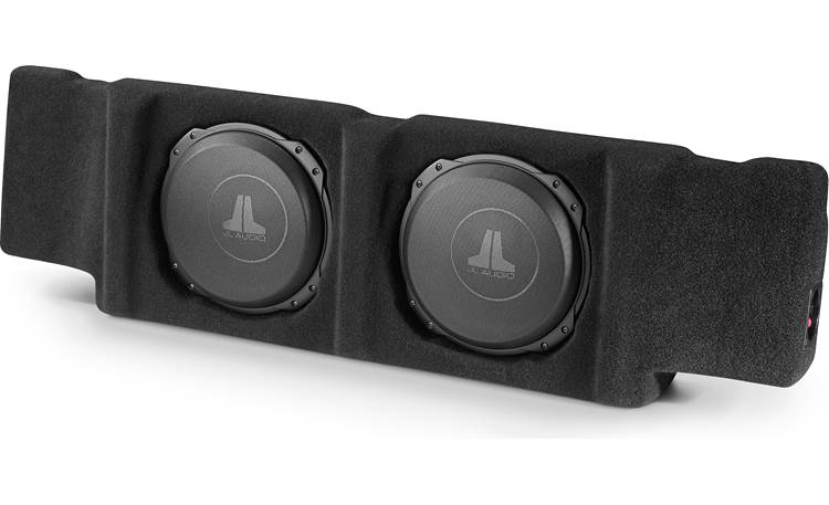 JL Audio Stealthbox® Custom-fit fiberglass enclosure with two 10" 10TW3-D8 subwoofers — fits select 1998-2007 Chevrolet Silverado or GMC Sierra Crew Cab trucks (Black)