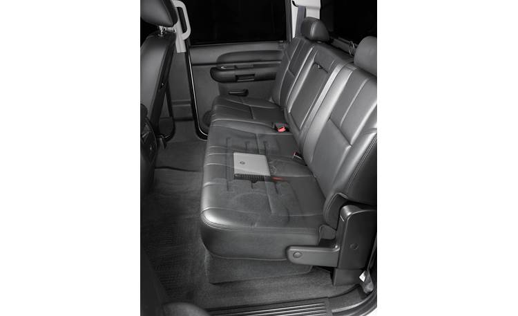 JL Audio Stealthbox® Custom-fit fiberglass enclosure with two 12" 12TW3-D8 subwoofers — fits select 2007-14 GM crew cab trucks (Black)