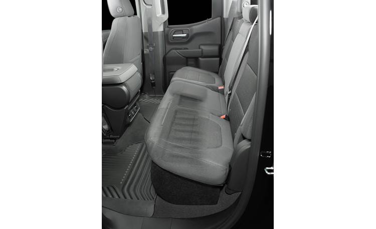 JL Audio Stealthbox® Custom-fit fiberglass enclosure with two 10TW3-D8 subwoofers — fits 2019-up Chevrolet Silverado or GMC Sierra Double Cab trucks