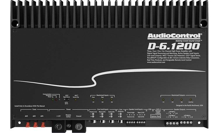AudioControl D-6.1200 D Series 6-channel car amplifier with digital signal processing — 125 watts RMS x 6