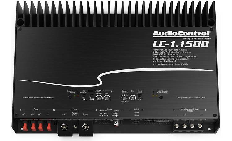 AudioControl LC-1.1500 Mono subwoofer amplifier — 1,500 watts RMS x 1 at 2 ohms