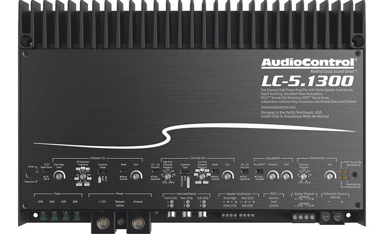 AudioControl LC-5.1300 5-channel car amplifier — 100 watts RMS x 4 at 4 ohms + 500 watts RMS x 1 at 2 ohms