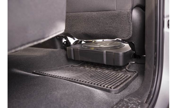 Kicker 46HS10 Hideaway™ compact powered subwoofer with 10" sub and 180-watt amp