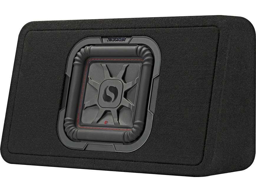 Kicker 46TL7T82 Sealed 2-ohm enclosure with single square L7T Series 8" shallow-mount subwoofer
