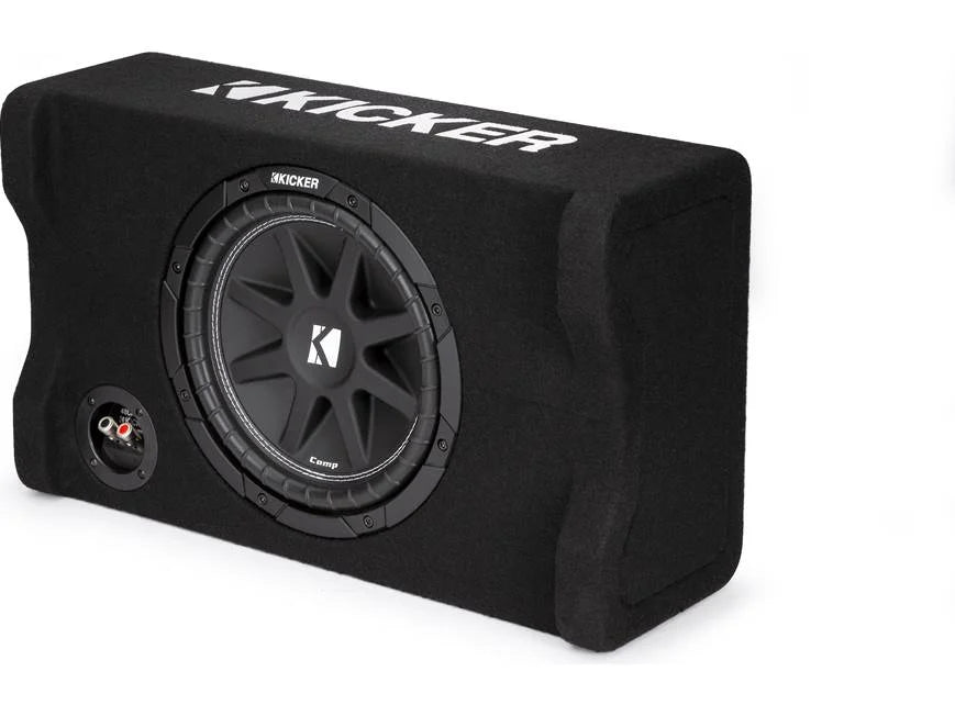 Kicker 48CDF104 Comp Series sealed down-firing enclosure with 10" 4-ohm subwoofer