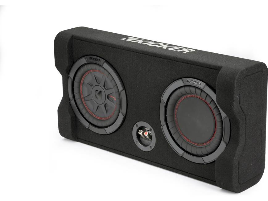 Kicker 48TRTP82 Sealed downward-firing enclosure with CompRT® 8" shallow-mount subwoofer and passive radiator