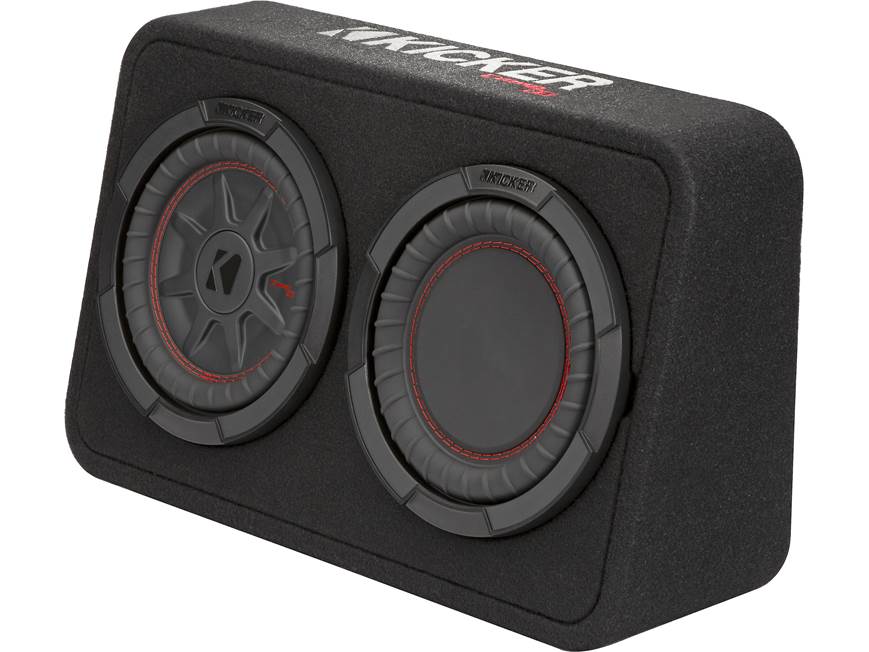 Kicker 48TCWRT82 Truck-style sealed enclosure with single 8" CompRT® subwoofer and passive radiator
