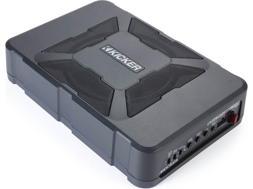 Kicker 51HS8 Hideaway™ compact powered subwoofer with 8" sub and 150-watt amp