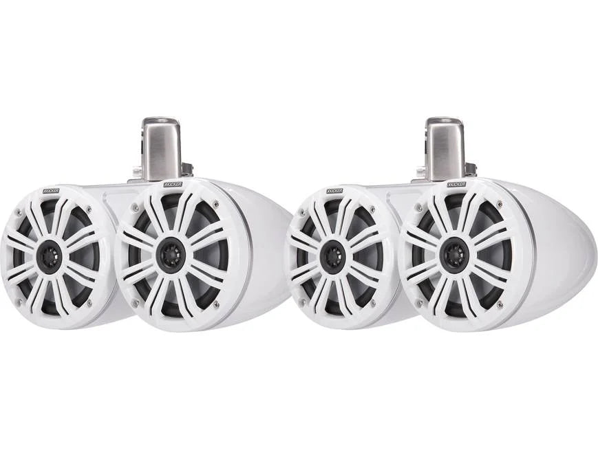 Kicker 45KMTDC65W Dual 6-1/2" wakeboard tower speakers (White)