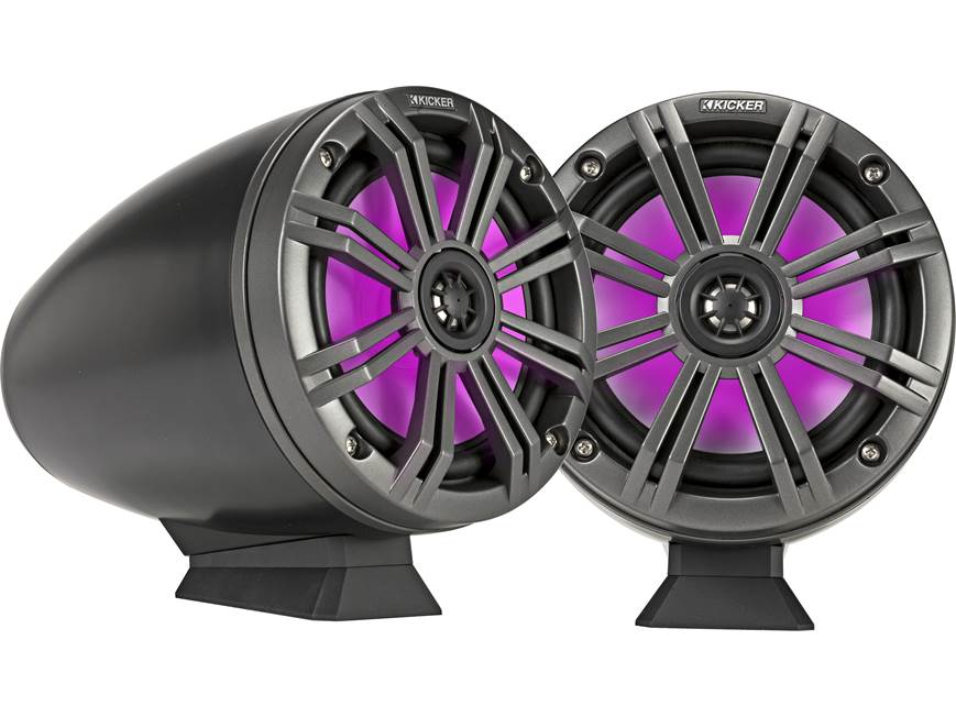 Kicker 46KMFC65 6-1/2 " tower speaker system for flat-surface installations (Black w/ Charcoal grilles)