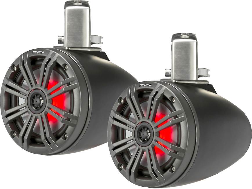 Kicker 45KMTC65 6-1/2" wakeboard tower speakers (Charcoal/Black)