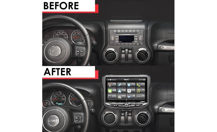 Stinger RB10JK11B Jeep Package HEIGH10 digital multimedia receiver with floating 10" screen for select 2011-18 Jeep Wrangler JK models (does not play discs)