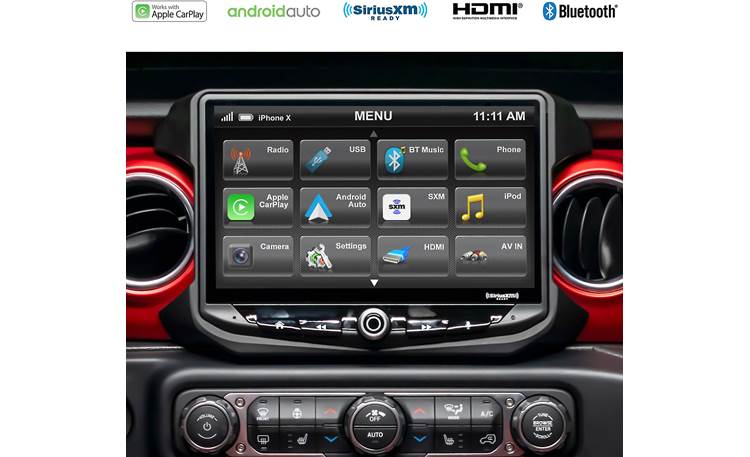 Stinger RB10JW18B Jeep Package HEIGH10 digital multimedia receiver with floating 10" screen for select 2018-up Jeep Wrangler JL and 2020 Jeep Gladiator models (does not play discs)