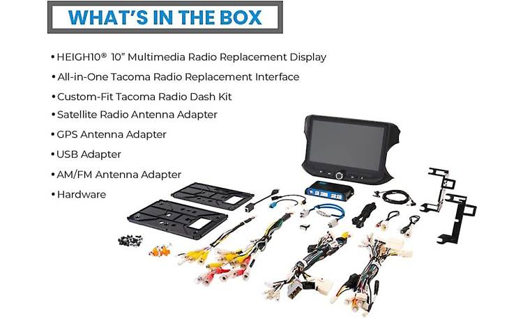 Stinger RB10TAC16B Toyota Package HEIGH10 digital multimedia receiver with floating 10" screen for select 2016-21 Toyota Tacoma models (does not play discs)