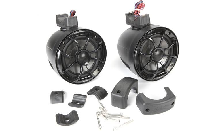 Wet Sounds RECON 6 POD-B 6-1/2" wakeboard tower speakers (Black w/ Open Silver Grille)