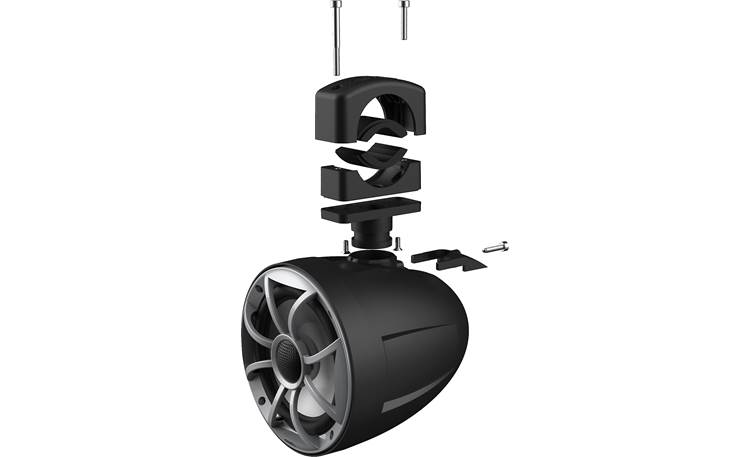 Wet Sounds RECON 6 POD-B 6-1/2" wakeboard tower speakers (Black w/ Open Silver Grille)