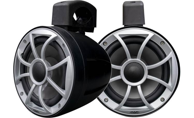 Wet Sounds RECON 6 POD-B 6-1/2" wakeboard tower speakers (Black w/ Open Silver Grille)