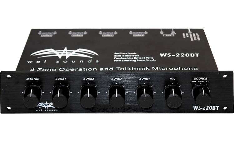 Wet Sounds WS-220 BT 4-zone marine level controller with aux input and Bluetooth®