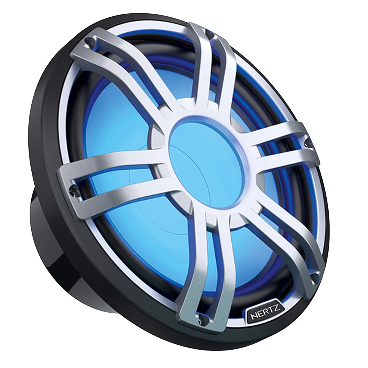 Hertz HMS 10 S4-LD-G.1 - 10" 4-Ohm Marine Subwoofer with RGB LEDs, Gray Sport Grille