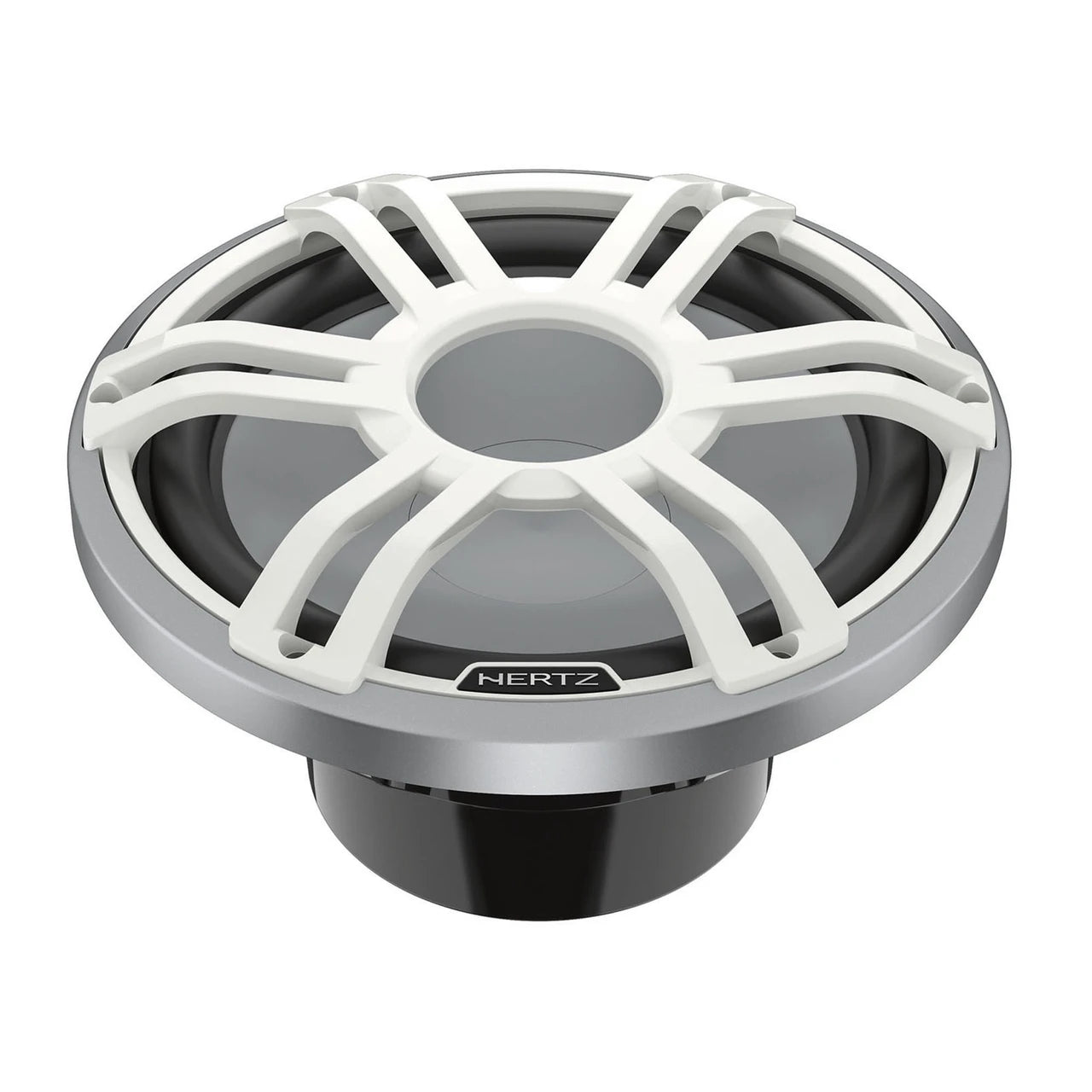 Hertz HMS 12 S4-LD-SW - 12" 4-Ohm Marine Subwoofer with RGB LEDs, White Sport Grille