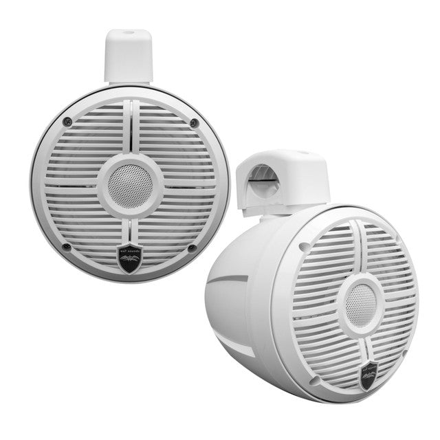 Wet Sounds RECON 6 POD-B - Wet Sounds 6.5 Inch Coaxial Tower Speakers, Black Enclosures with Silver XS Grilles (pair)