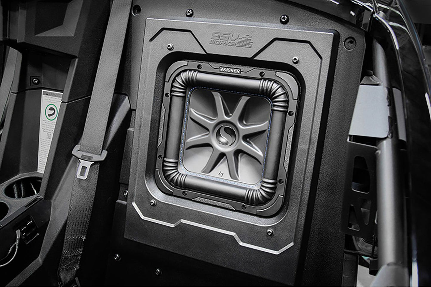 SSV Works SS-BS10L7 Polaris Slingshot Sub Box With Kicker 10″ L7 Square (Now Fits Driver and Passenger Sides)