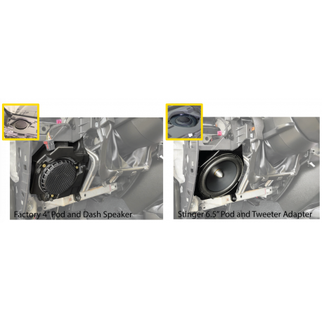 Stinger Jeep Wrangler JL and Jeep Gladiator JT Front 6.5” Speaker Pod with Tweeter Adapter