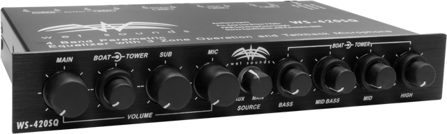 Wet Sounds WS-420 SQ Marine Multi Zone 4-Band Parametric Equalizer